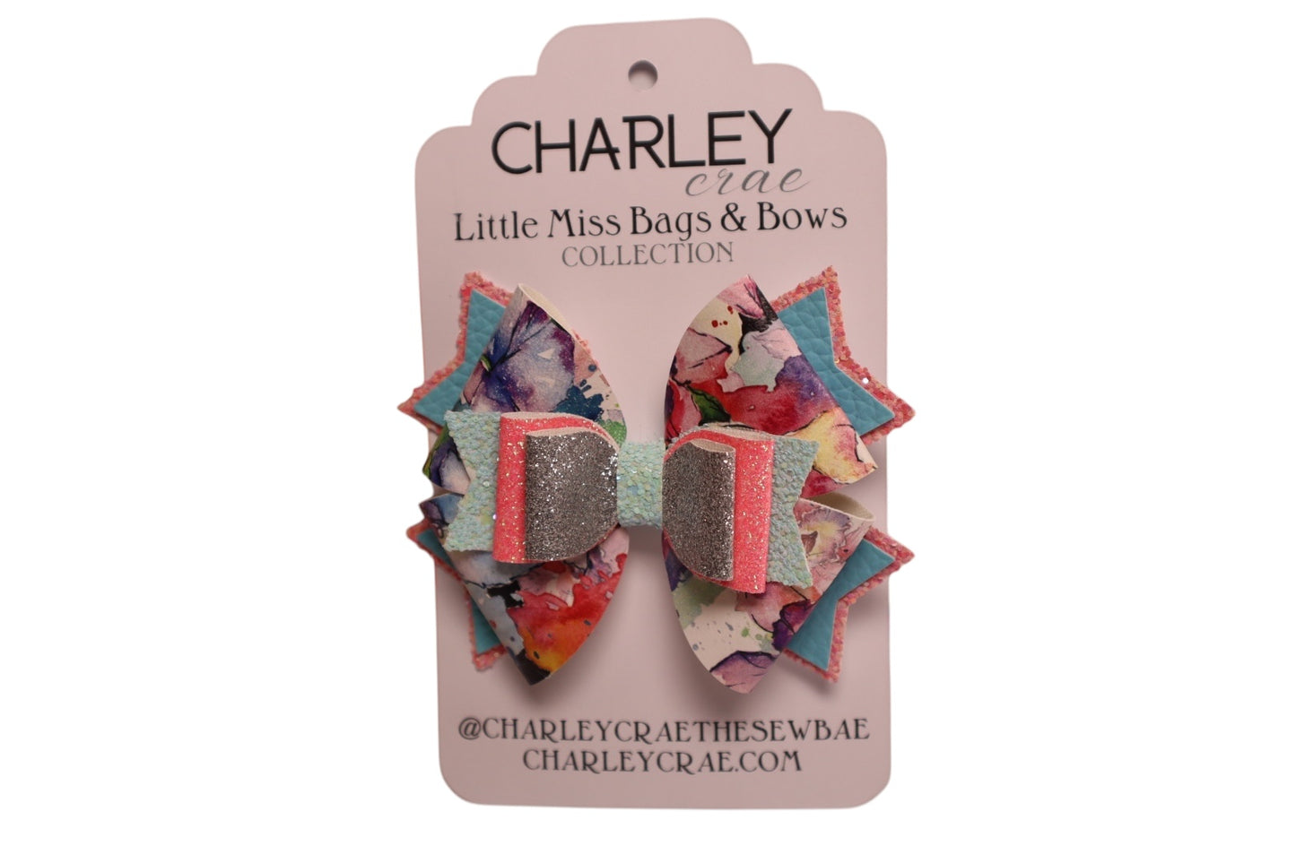 4.5” handmade water color floral Betty Bow
