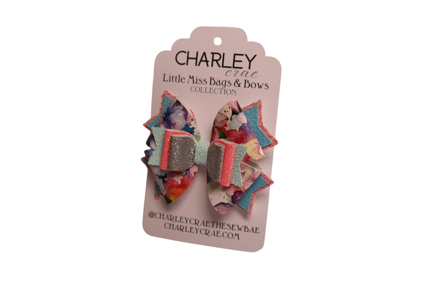 4.5” handmade water color floral Betty Bow
