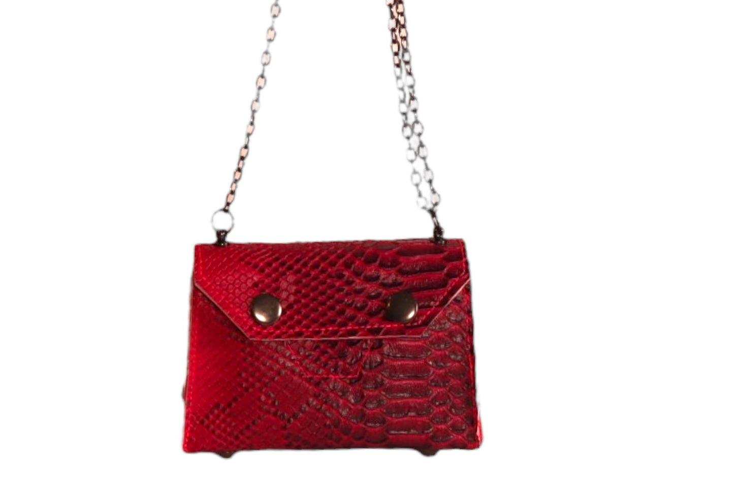 Handmade pink faux snake skin kids crossbody clutch