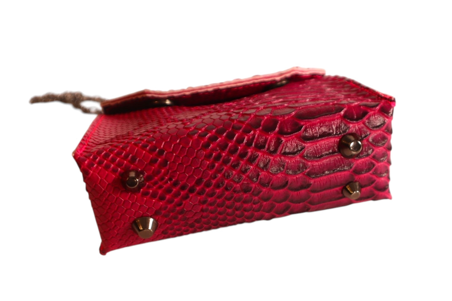 Handmade pink faux snake skin kids crossbody clutch
