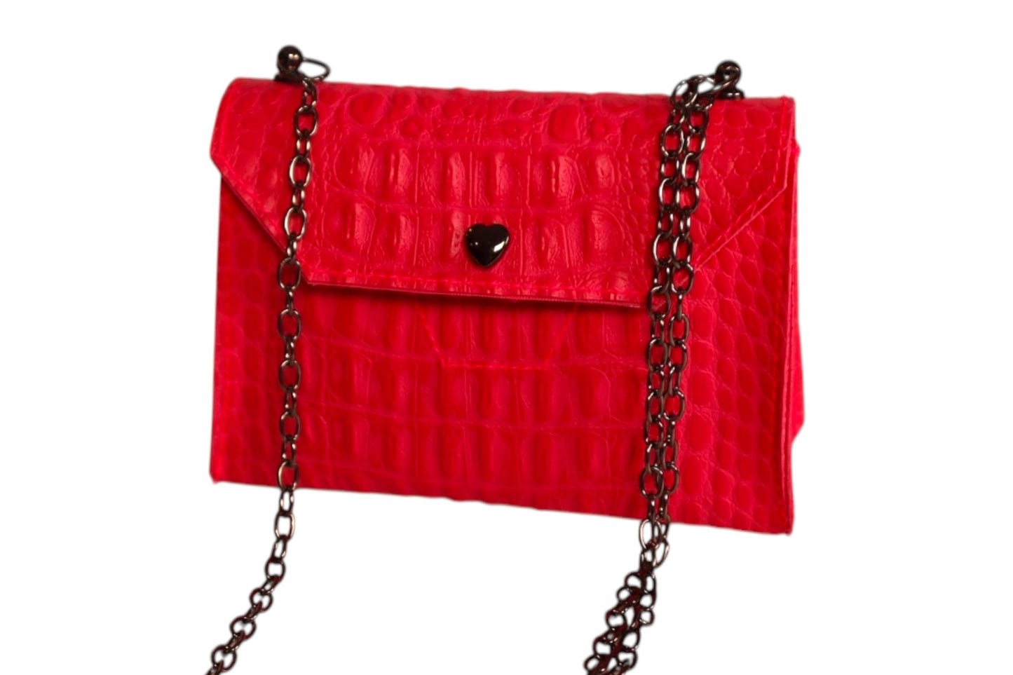 Handmade pink faux snake skin kids crossbody clutch