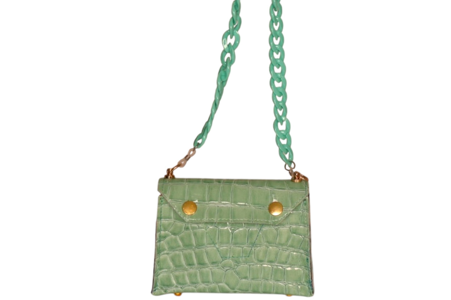 Handmade faux leather sage green handmade toddler crossbody bag