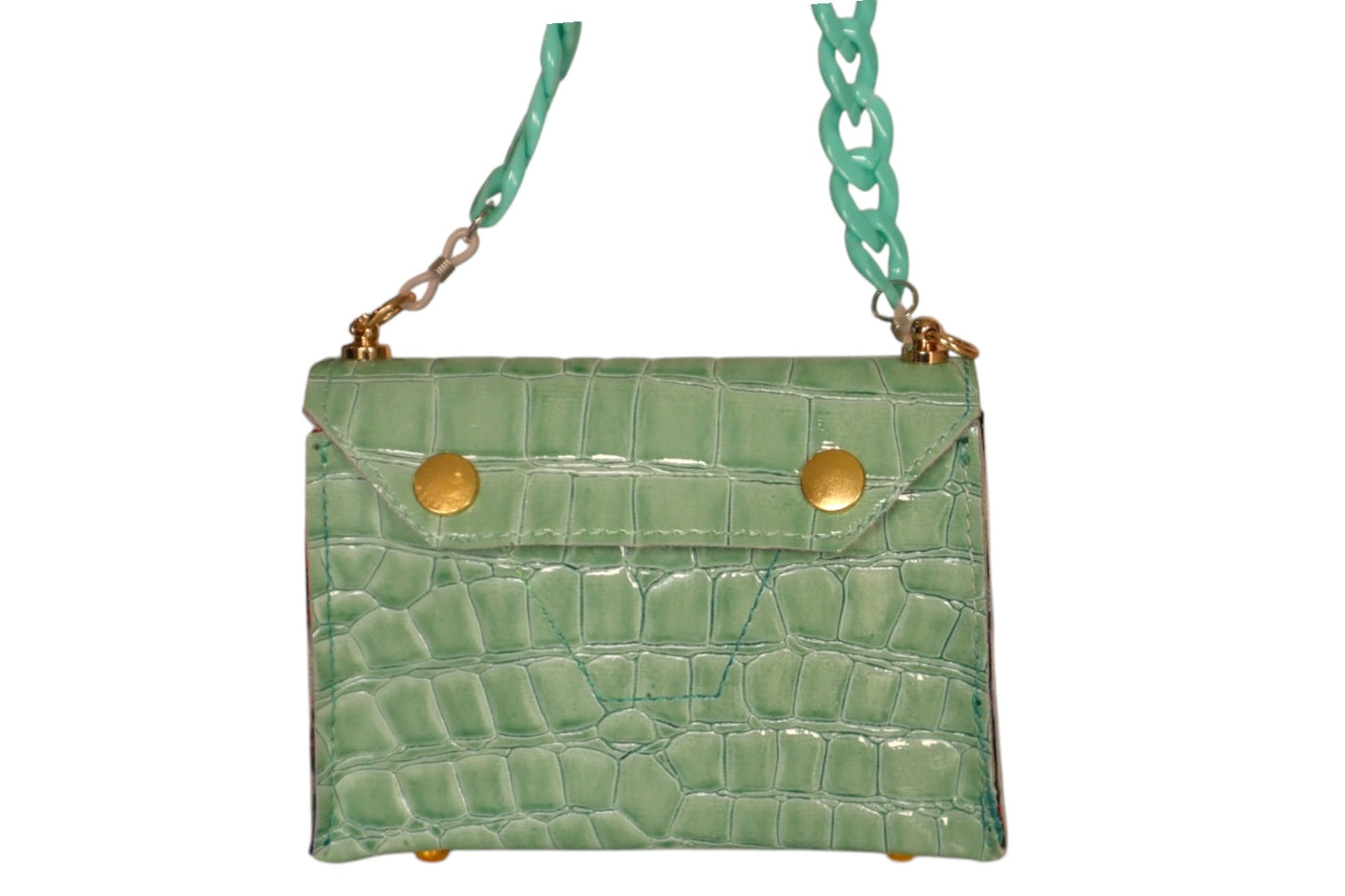 Handmade faux leather sage green handmade toddler crossbody bag