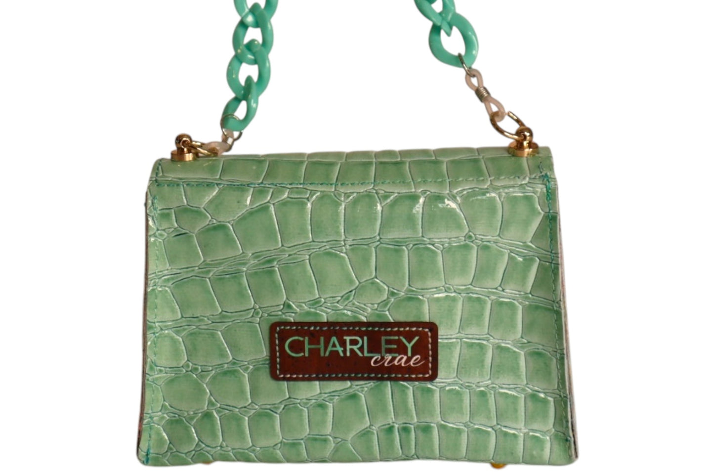 Handmade faux leather sage green handmade toddler crossbody bag