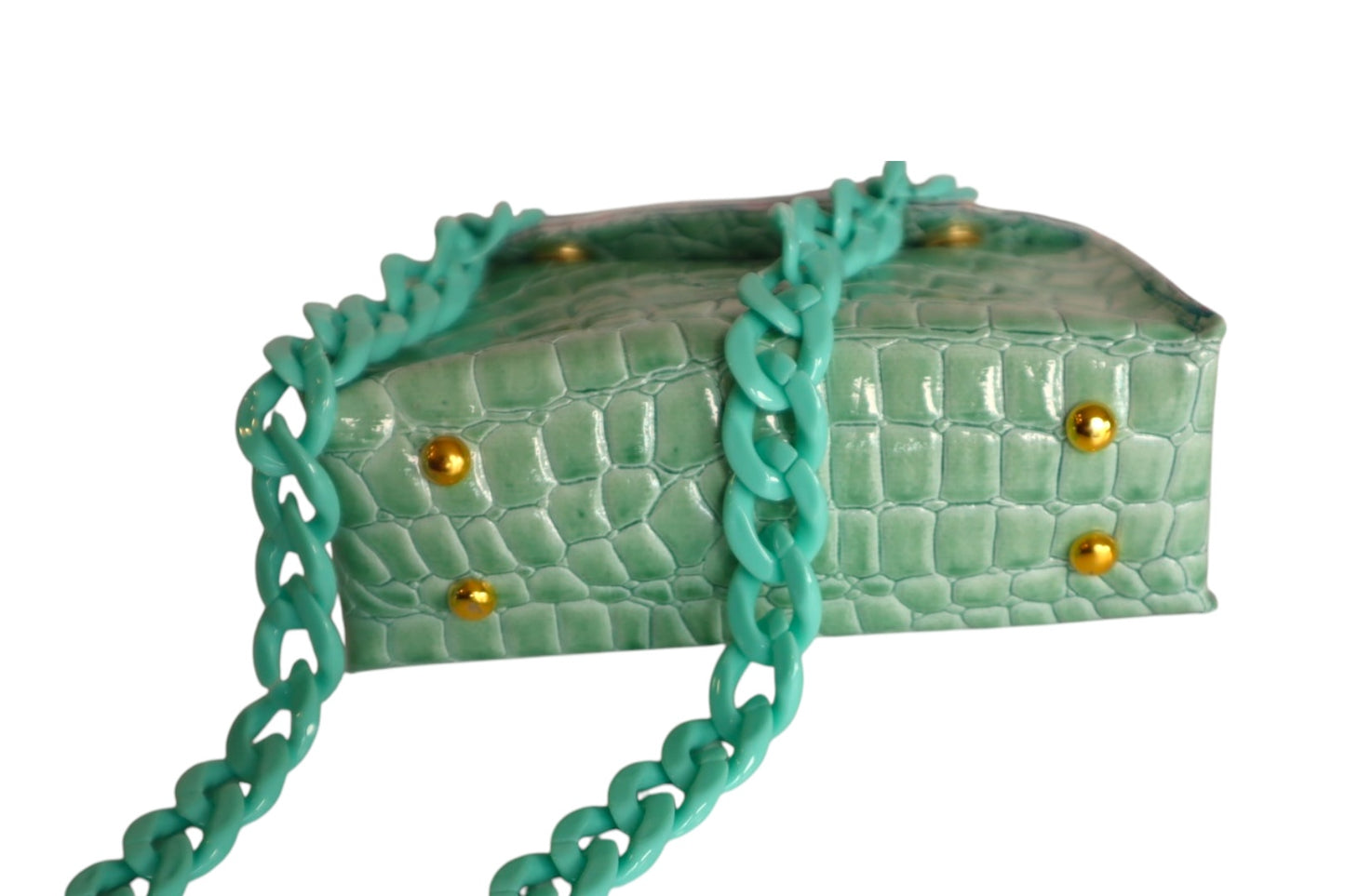 Handmade faux leather sage green handmade toddler crossbody bag