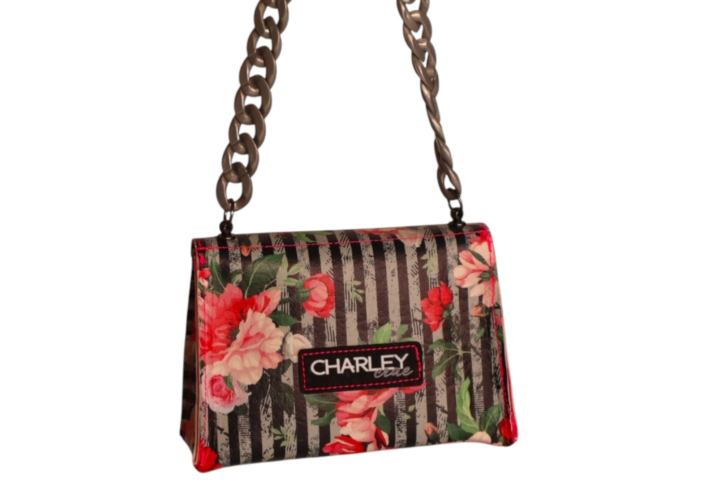 Handmade striped pink floral toddler/child handbag