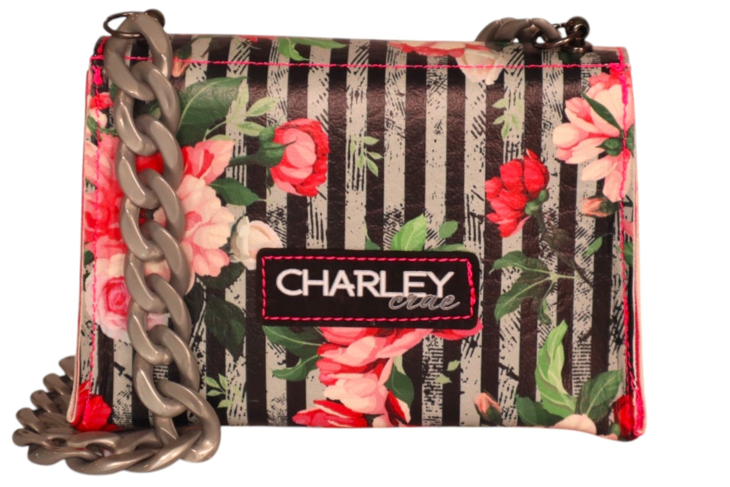 Handmade striped pink floral toddler/child handbag