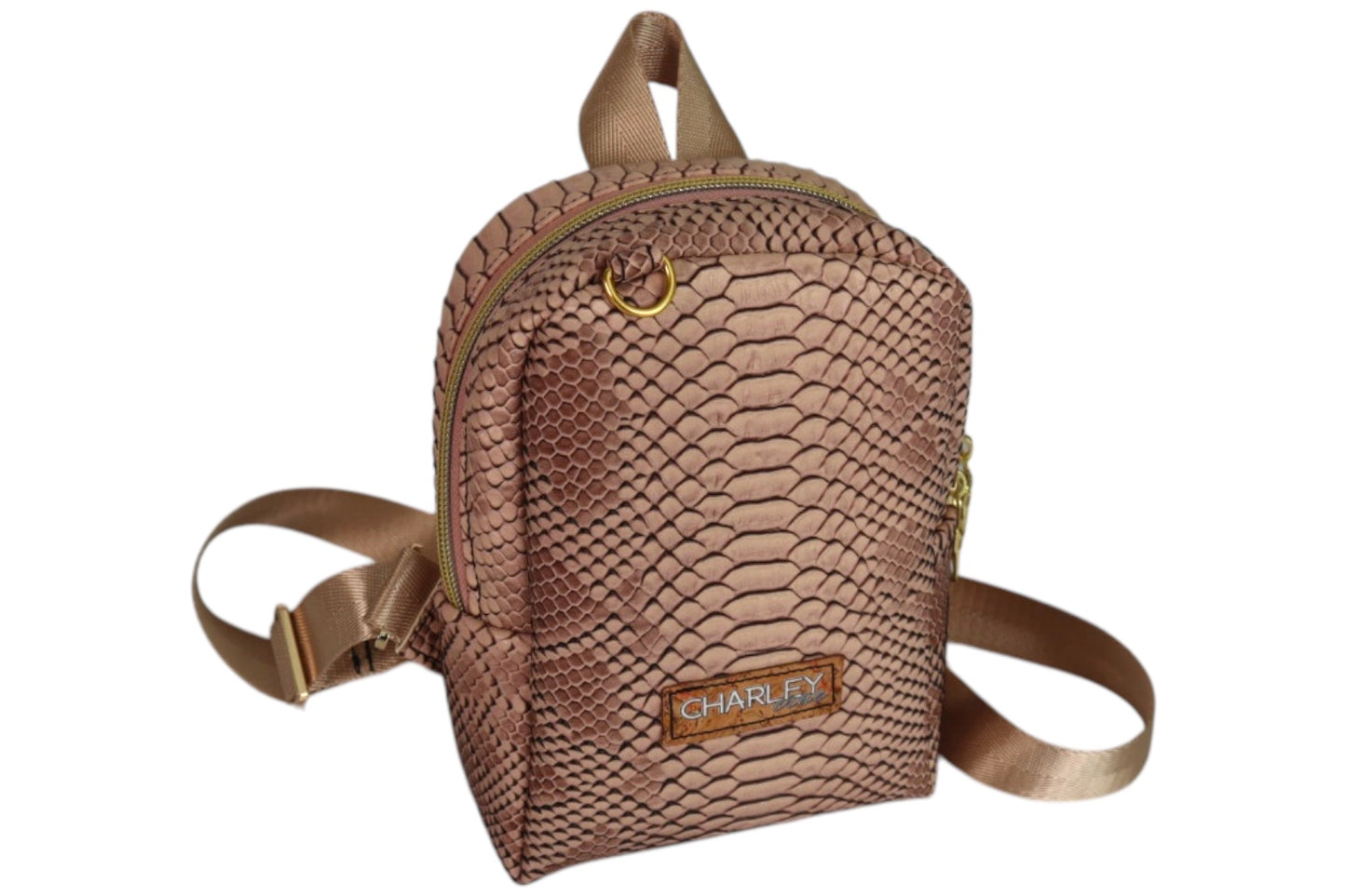 Handmade faux snake skin kids fashion backpack
