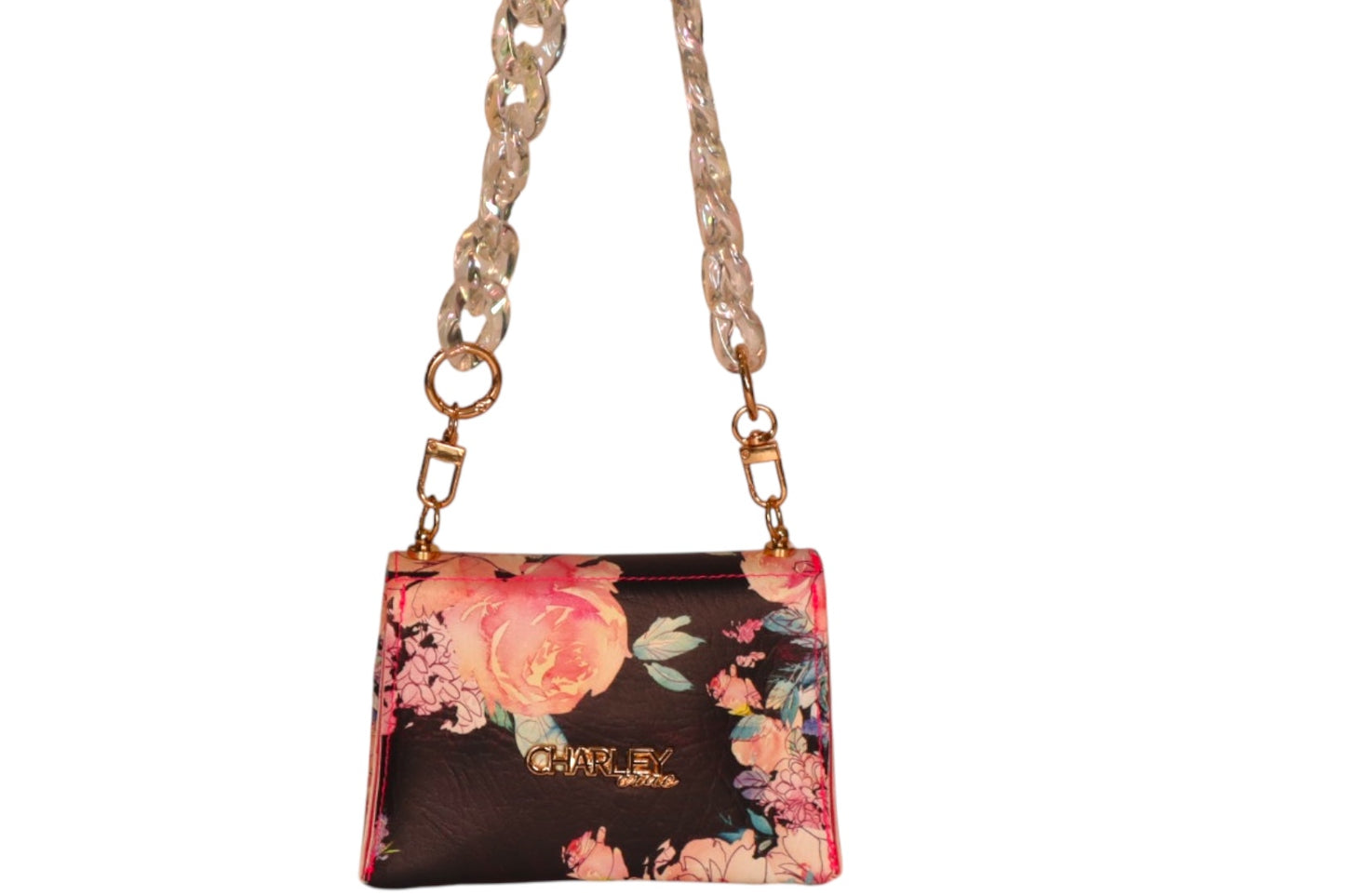 Handmade navy and pink floral toddler/kid handbag