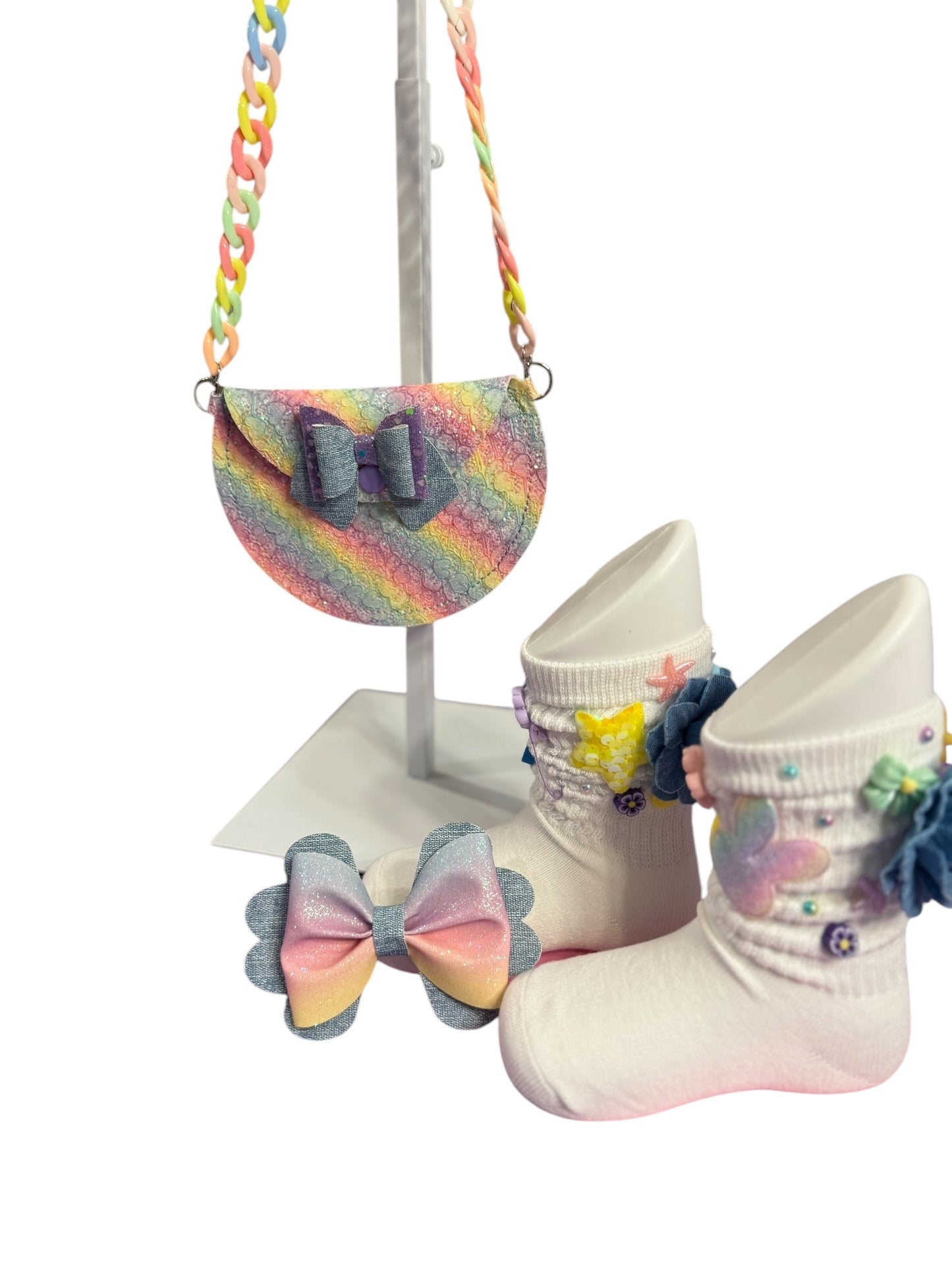 Rainbow glitter crossbody bag