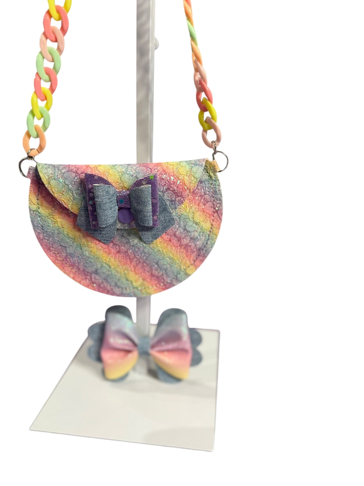 Rainbow glitter crossbody bag