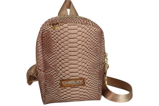 Handmade faux snake skin kids fashion backpack